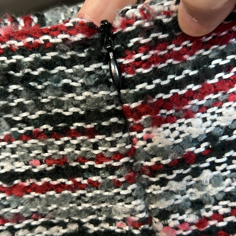 CATO Boucle Black Red White Tweed Skirt Size 12 - Picture 4 of 10